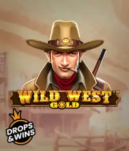  Encounter the rugged sheriff of "Wild West Gold," a thrilling slot game by Pragmatic Play. The visual features a determined sheriff with a sheriff’s badge, set against a dusty Old West town backdrop. The game's title is boldly featured in a classic font, complementing the Wild West adventure theme. 