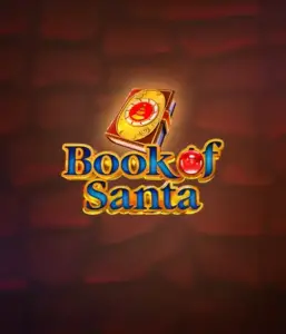 Experience the festive spirit with Book of Santa slot by Endorphina, featuring an ornate golden book adorned with Santa's iconic symbol. This image evokes the charm and joy of Christmas, set against a warm red background. Great for those who love Christmas-themed slots, delivering a charming escape. 